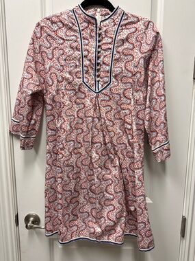 Tuckernuck Orange and Blue Paisley Tunic Dress